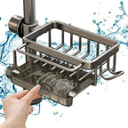 Aluminum Kitchen Sink Caddy - Space-Saving Sponge Holder Organizer 7