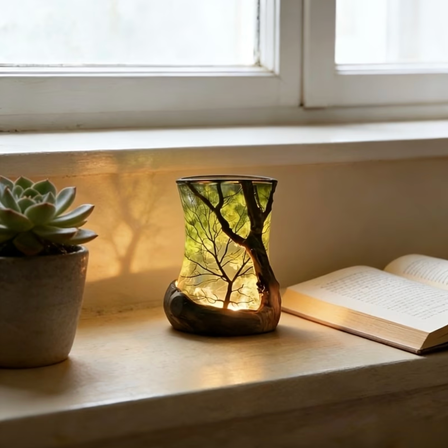 Ambient Forest Lamp - Cordless Battery Operated Table Lamp with Warm Glow 0