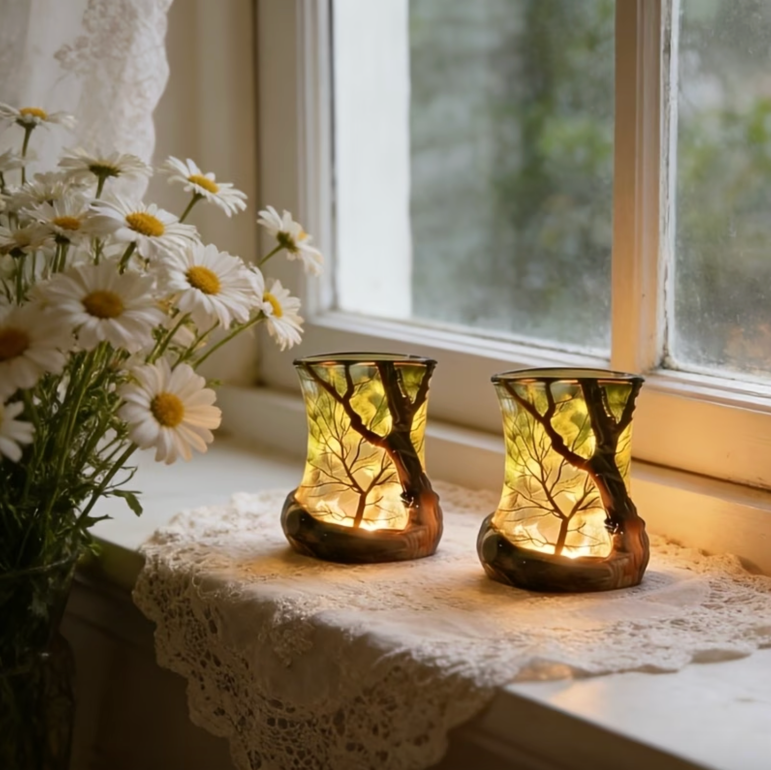 Ambient Forest Lamp - Cordless Battery Operated Table Lamp with Warm Glow 1