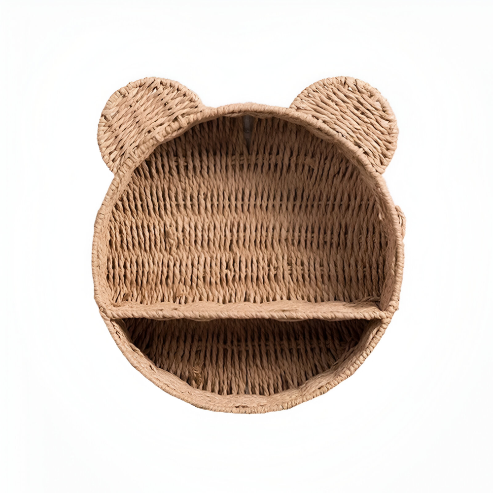 Animal-Shaped Wall Shelf - Lightweight Natural Rattan Decor & Storage 7