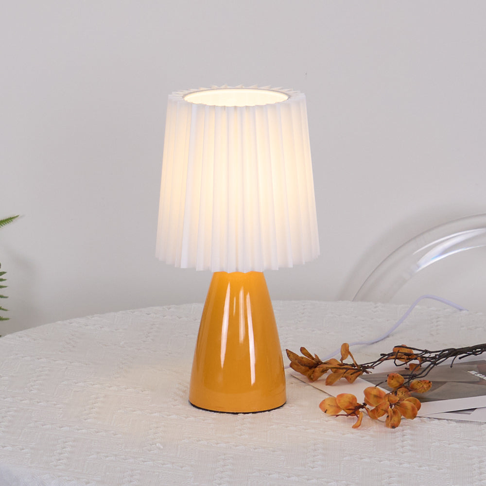 Table Lamp - Slim Ceramic Base & Fabric Shade for Bedside or Desk 4