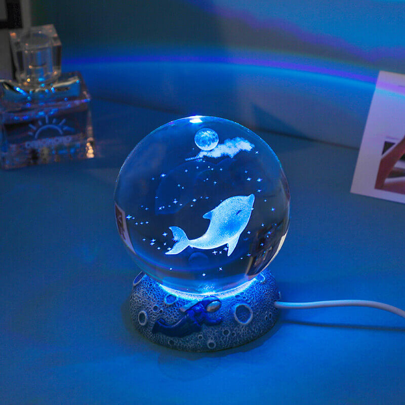 AquaSphere LED Night Light - 3D Laser Engraving & Multicolor Glow 10