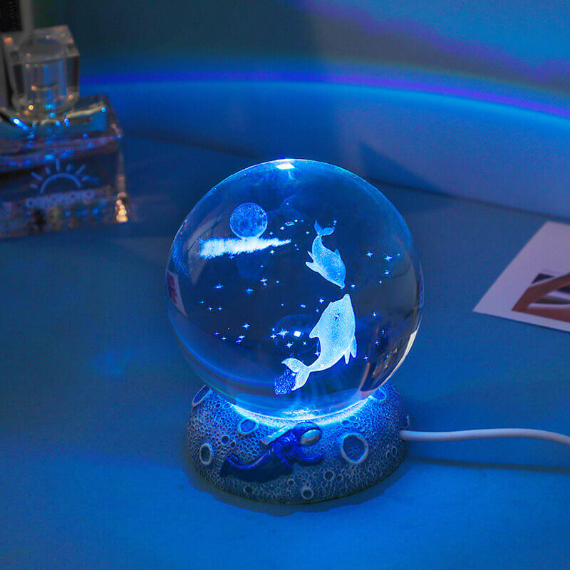 AquaSphere LED Night Light - 3D Laser Engraving & Multicolor Glow 12