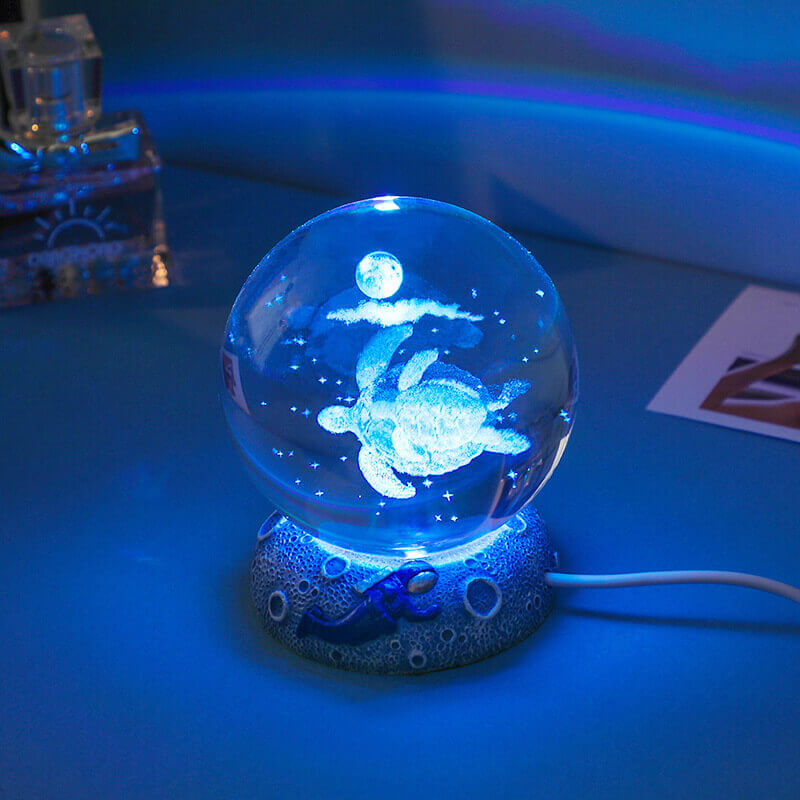 AquaSphere LED Night Light - 3D Laser Engraving & Multicolor Glow 4