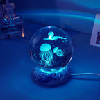 AquaSphere LED Night Light - 3D Laser Engraving & Multicolor Glow 8