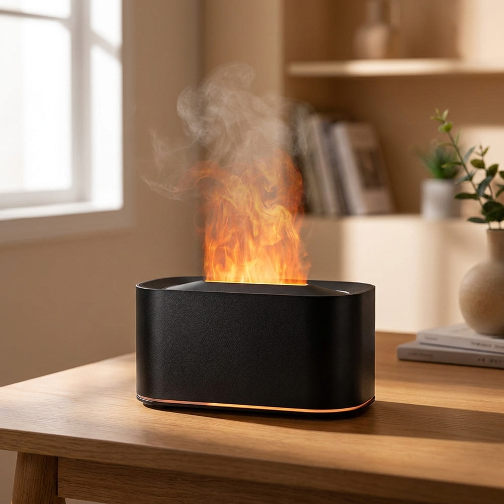 Aromatherapy Diffuser - Realistic Flame Effect & Cool Mist Humidifier 9