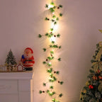 Art Deco LED String Lights with Copper Leaves and Red Fruit Accents for Bedroom Decoration – 20 Lights, Battery Powered, 78.74 Inch Length 7