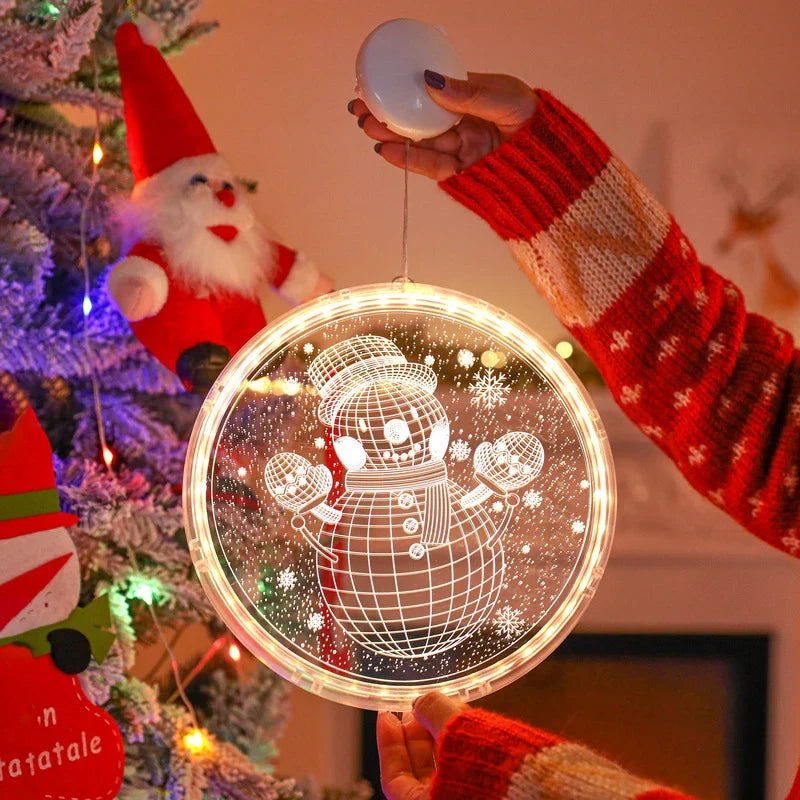 Art Deco LED Wall Sconce with Festive Santa, Bell, Deer, and Snow Designs – Battery Powered Wall Lights for Dining Room 9
