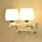 Art Deco Wall Sconce Light – Ceramic and Opaline Glass for Cozy Ambient Lighting 1