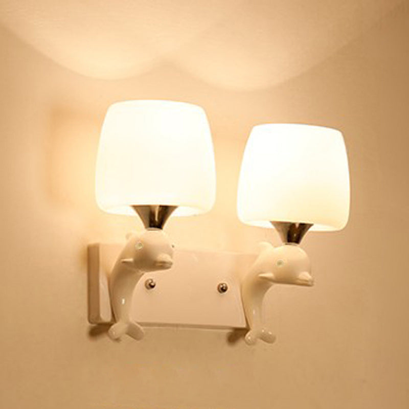 Art Deco Wall Sconce Light – Ceramic and Opaline Glass for Cozy Ambient Lighting 4