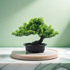 Artificial Mini Bonsai Plant - Realistic Faux Decor for Indoor Spaces 0