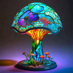 Artistic Table Lamp with Colorful Glass Shade – Decorative Bedside Table Lamps for Living Room and Bedroom Accent Lighting 0
