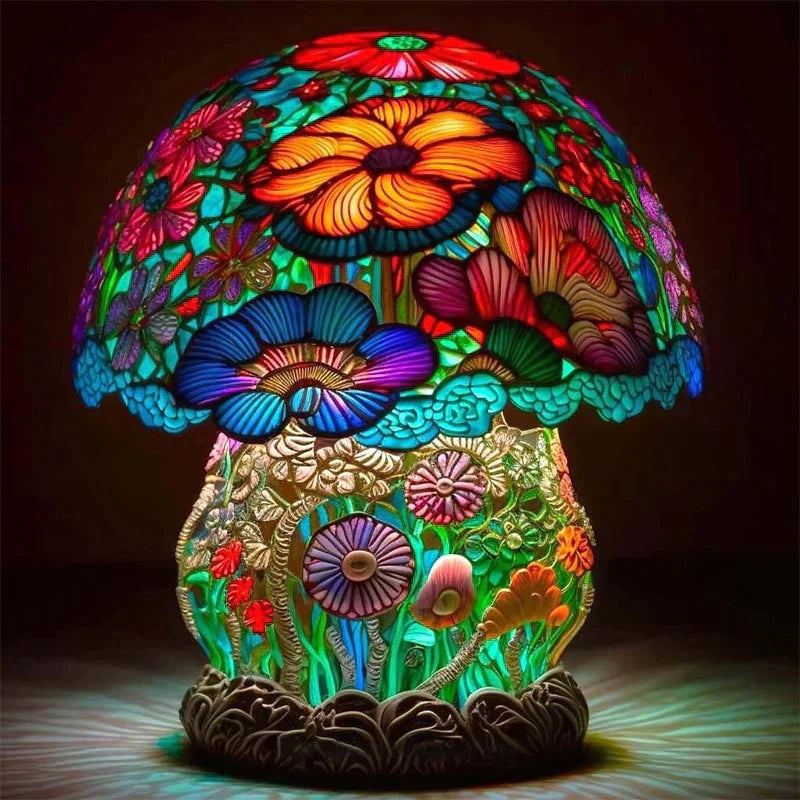 Artistic Table Lamp with Colorful Glass Shade – Decorative Bedside Table Lamps for Living Room and Bedroom Accent Lighting 1