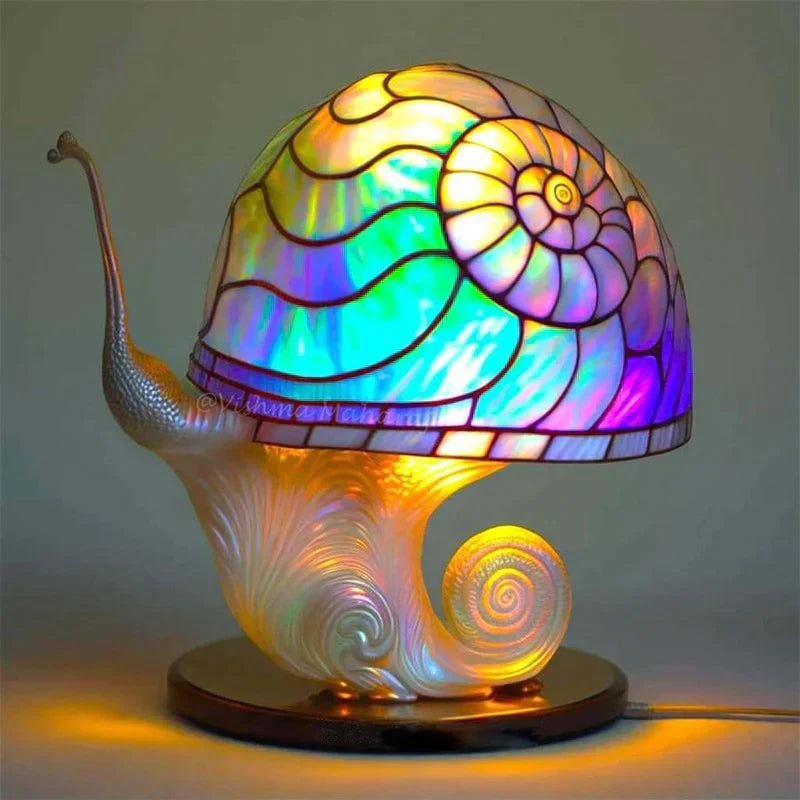 Artistic Table Lamp with Colorful Glass Shade – Decorative Bedside Table Lamps for Living Room and Bedroom Accent Lighting 3