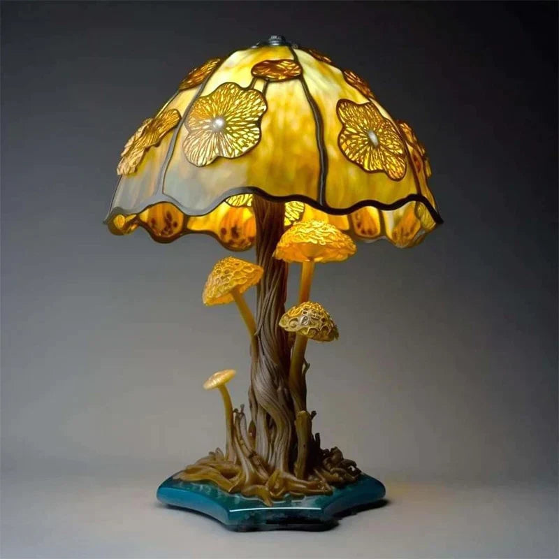 Artistic Table Lamp with Colorful Glass Shade – Decorative Bedside Table Lamps for Living Room and Bedroom Accent Lighting 4