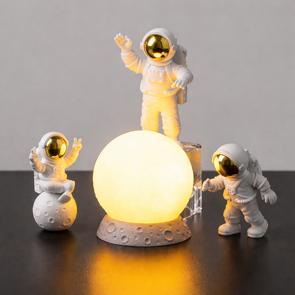 Astronaut Decor Set - Inspire Imagination with LED Moon Lamp 00