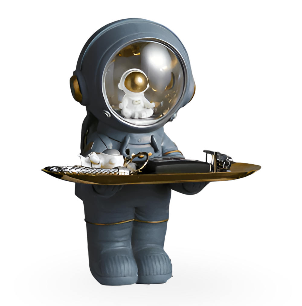 Astronaut Decorative Tray - LED Lighted Accessory Organizer for Home & Office 9