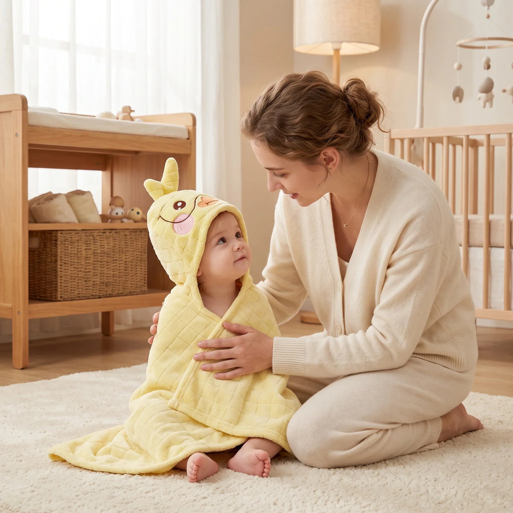 Baby Bath Towel Wrap - Soft, Absorbent & Gentle for Newborns 5