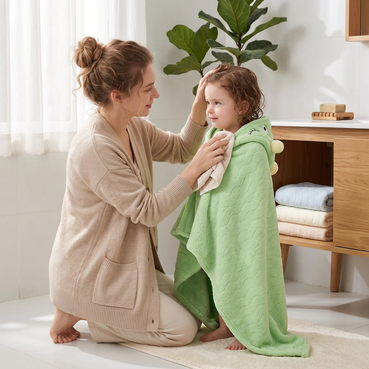 Baby Hooded Bathrobe - Soft, Absorbent & Cozy for Infants & Toddlers 7