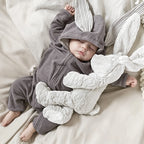 Baby Hooded Bunny Onesie - Soft Cotton, Cozy Fit for Warmth 0