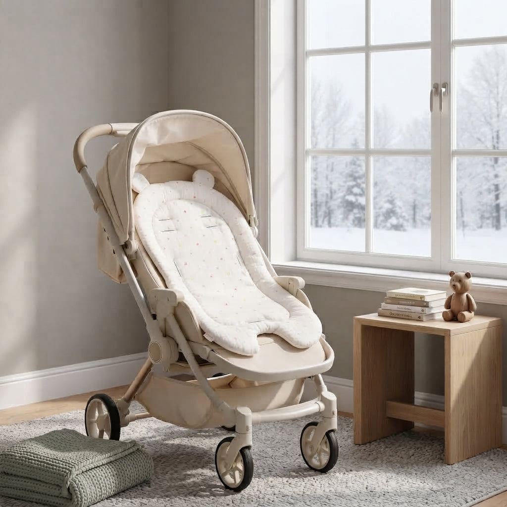 Baby Stroller Cushion Soft Breathable Fabric Lightweight Universal Fit