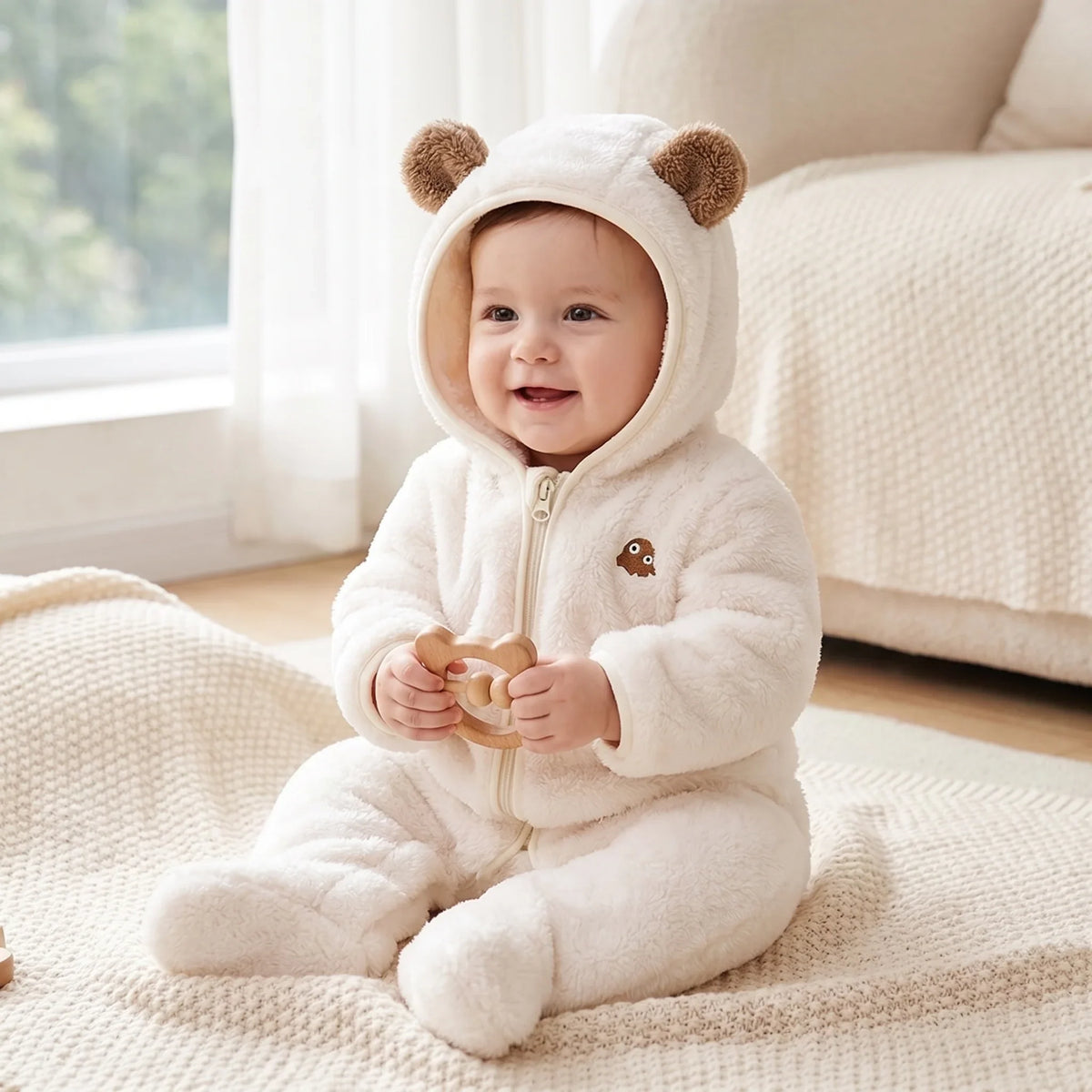Baby Winter Jumpsuit - Soft Flannel Warmth for 0-3 Months Infants 0