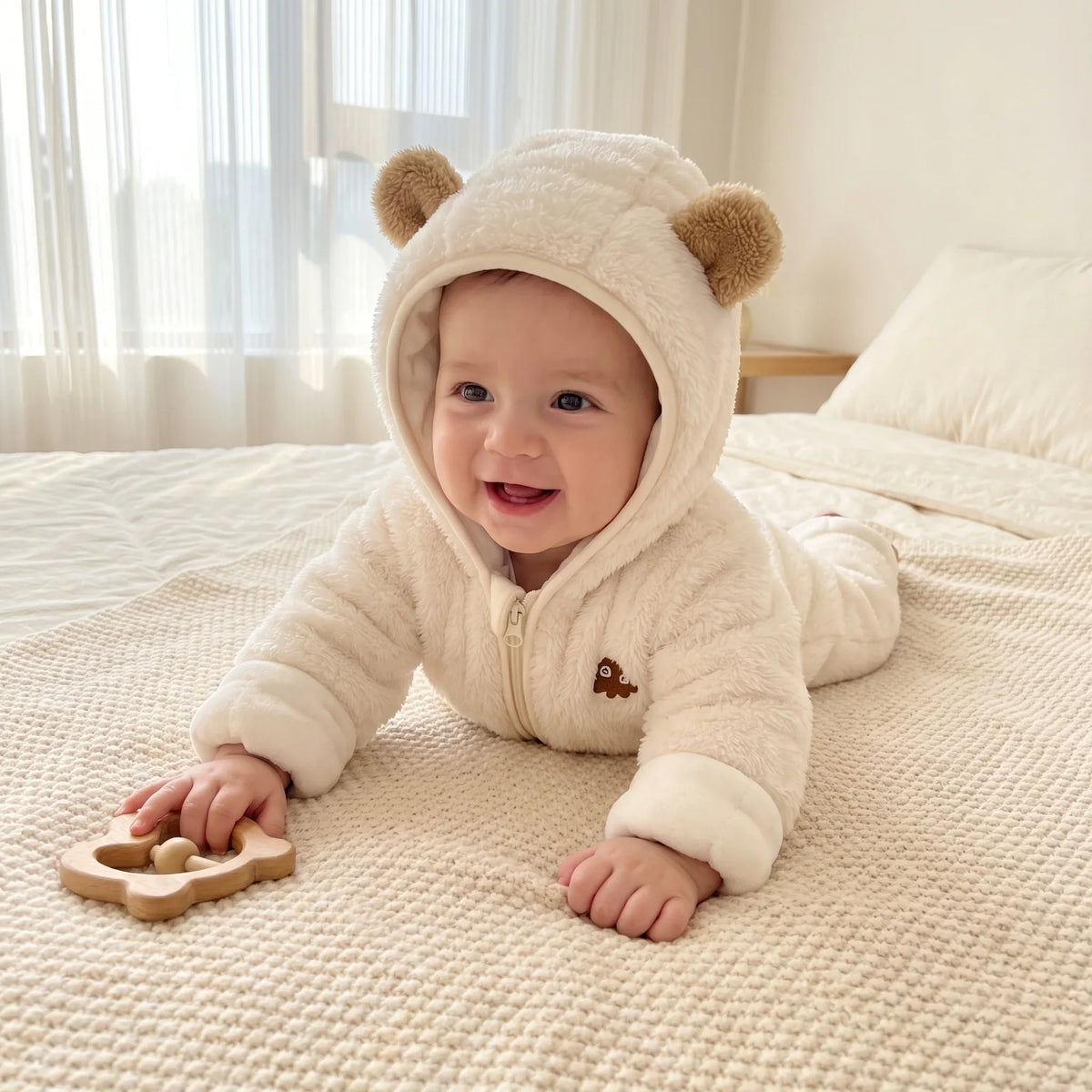 Baby Winter Jumpsuit - Soft Flannel Warmth for 0-3 Months Infants 3