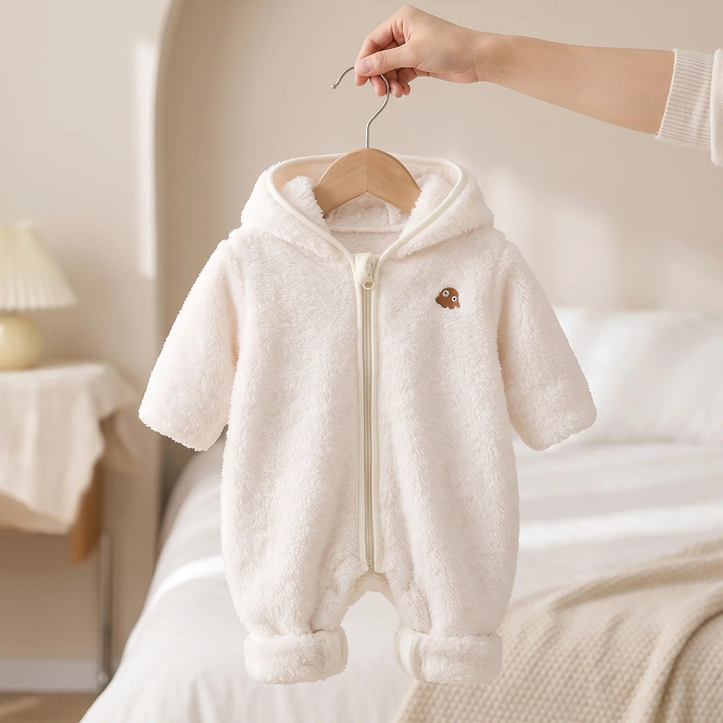 Baby Winter Jumpsuit - Soft Flannel Warmth for 0-3 Months Infants 7