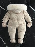Baby Winter Suit - Warm Padded, Faux Fur Hood 05