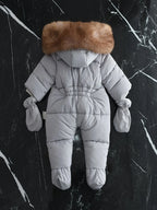 Baby Winter Suit - Warm Padded, Faux Fur Hood 06