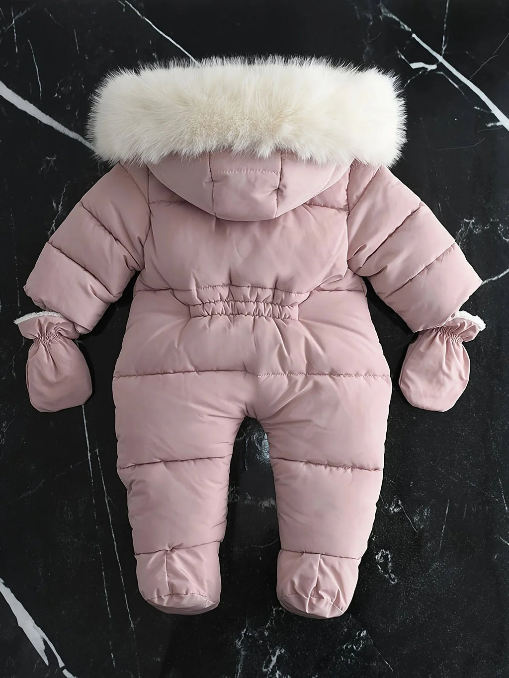 Baby Winter Suit - Warm Padded, Faux Fur Hood 08