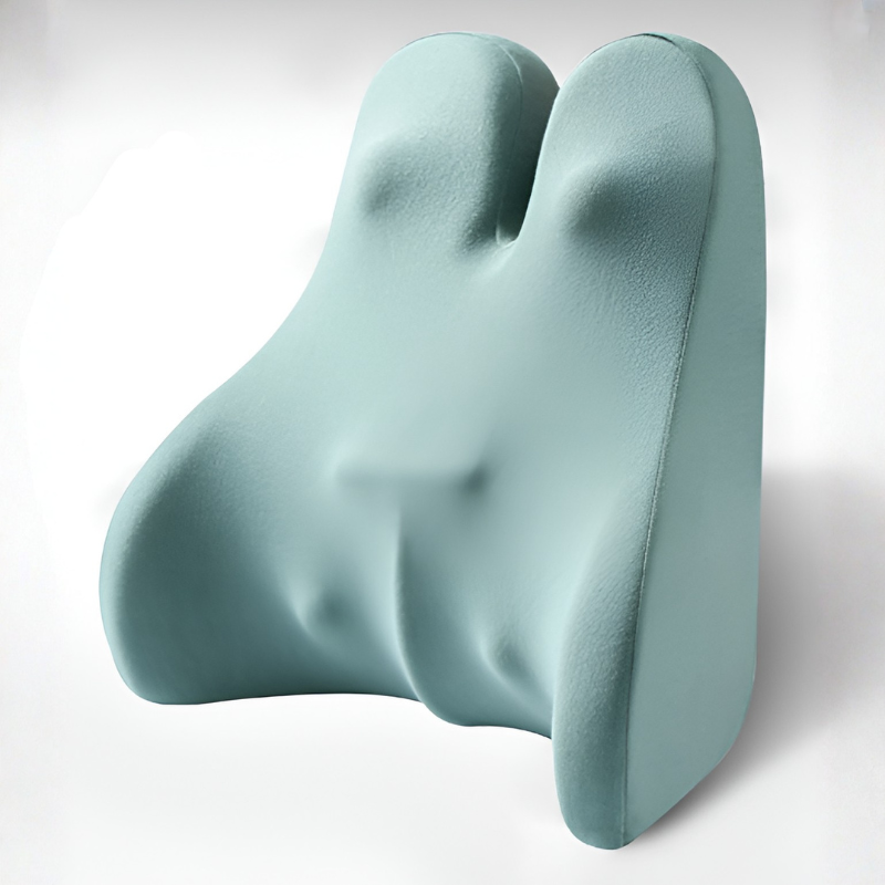 Blue neck pillow on a white background