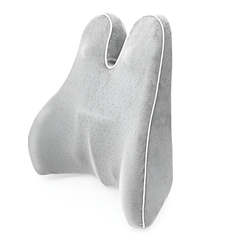Gray neck pillow on a white background