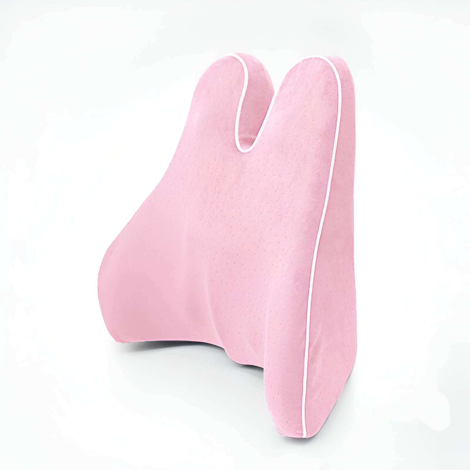 Pink bicycle saddle on a white background