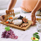 Bamboo Cheese Board Set with 4 Stainless Steel Cheese Knives 03