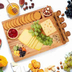 Bamboo Cheese Board Set with 4 Stainless Steel Cheese Knives 02