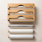Bamboo Kitchen Drawer Organizer - 3-in-1 Storage for Wraps & Foils 2