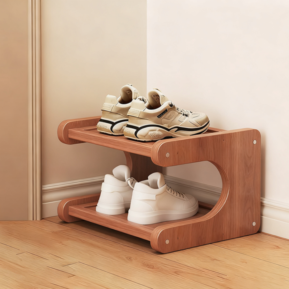Bamboo Shoe Rack - Stylish Shoe Organizer for Closet Storage Solution 0