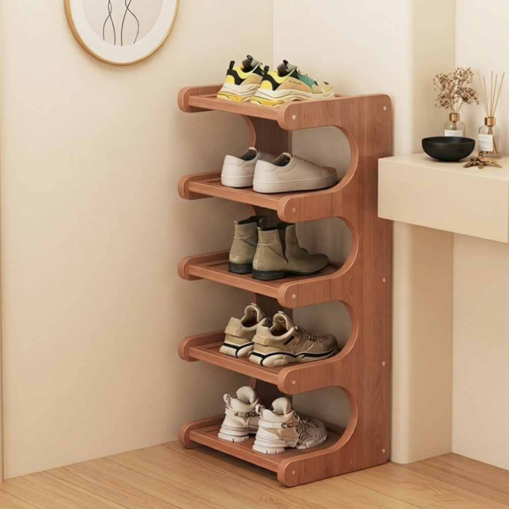Bamboo Shoe Rack - Stylish Shoe Organizer for Closet Storage Solution 8