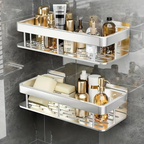 Bathroom Rack - Easy Adhesive Shower Caddy with Two Tiers for Storage 0