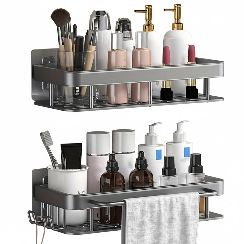 Bathroom Rack - Easy Adhesive Shower Caddy with Two Tiers for Storage 1