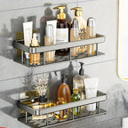 Bathroom Rack - Easy Adhesive Shower Caddy with Two Tiers for Storage 5