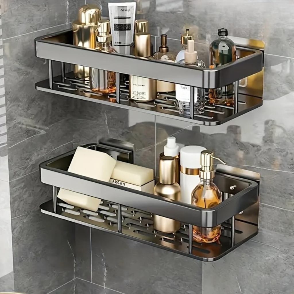 Bathroom Rack - Easy Adhesive Shower Caddy with Two Tiers for Storage 6