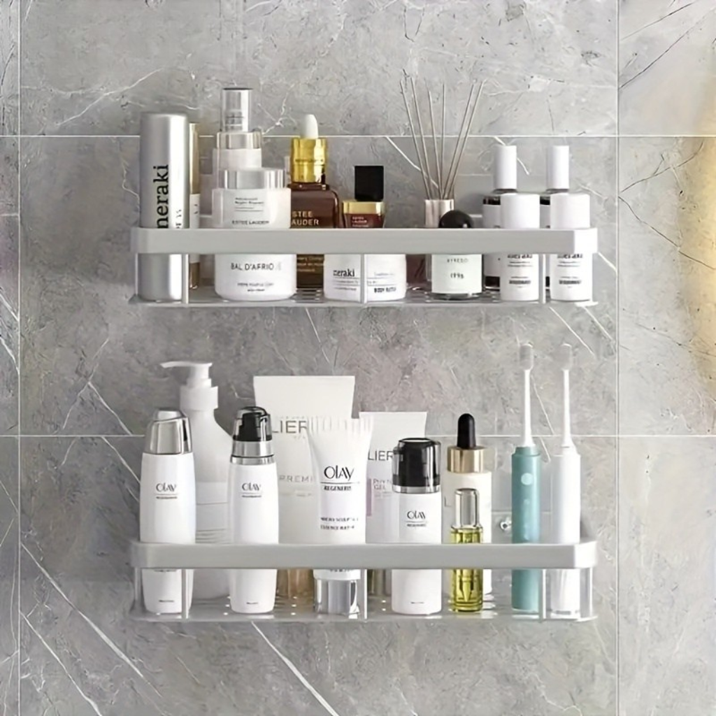 Bathroom Rack - Easy Adhesive Shower Caddy with Two Tiers for Storage 8