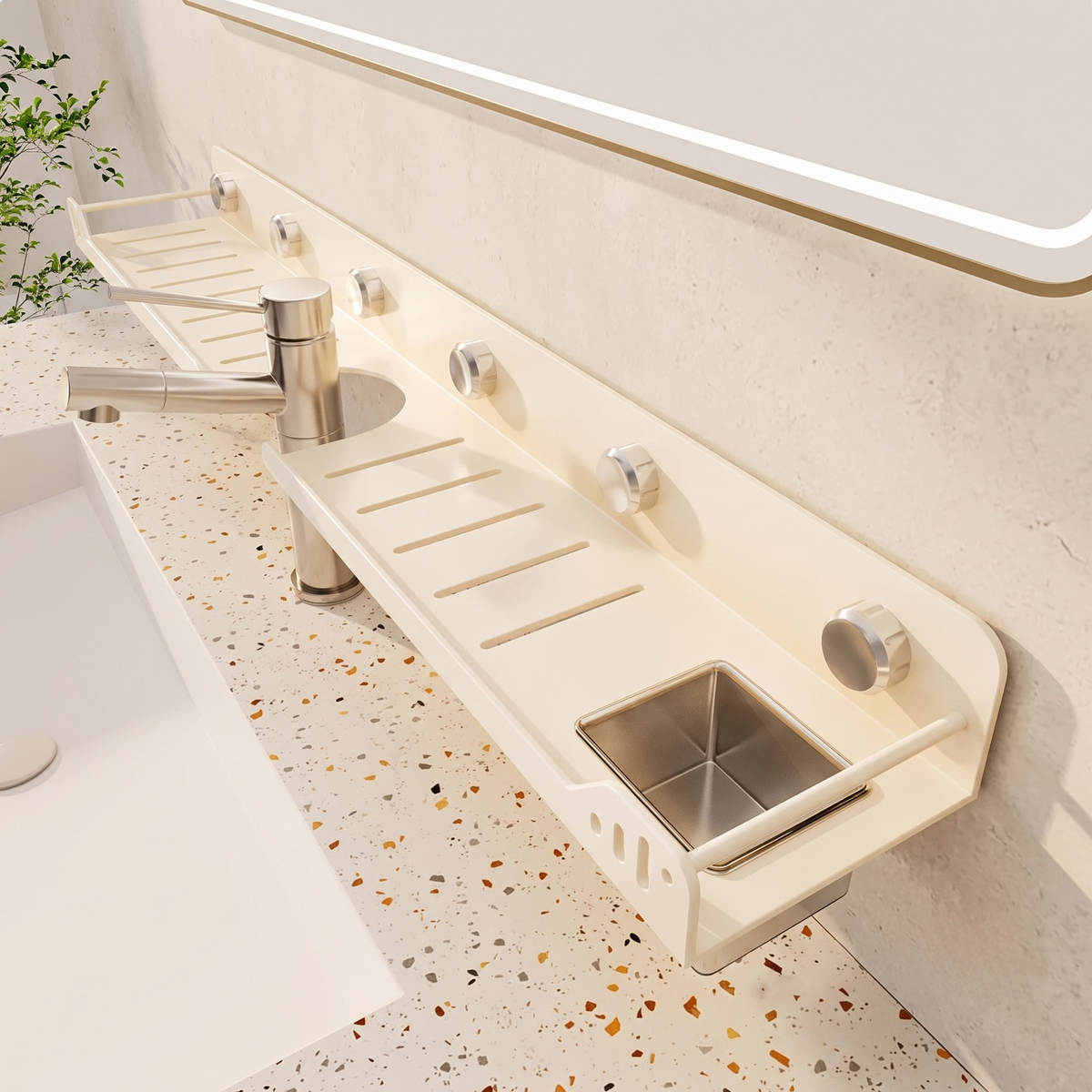Bathroom Shelf - Space-Saving Bathroom Storage with Vacuum Suction 2