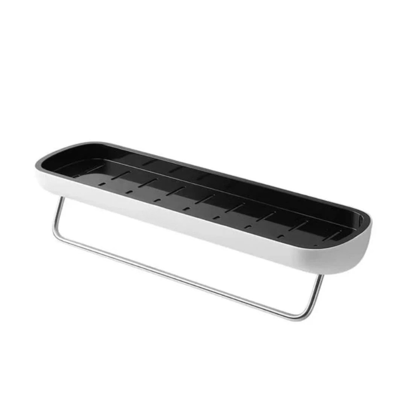 Black and silver kitchen rack with 'ecoco' branding on a white background