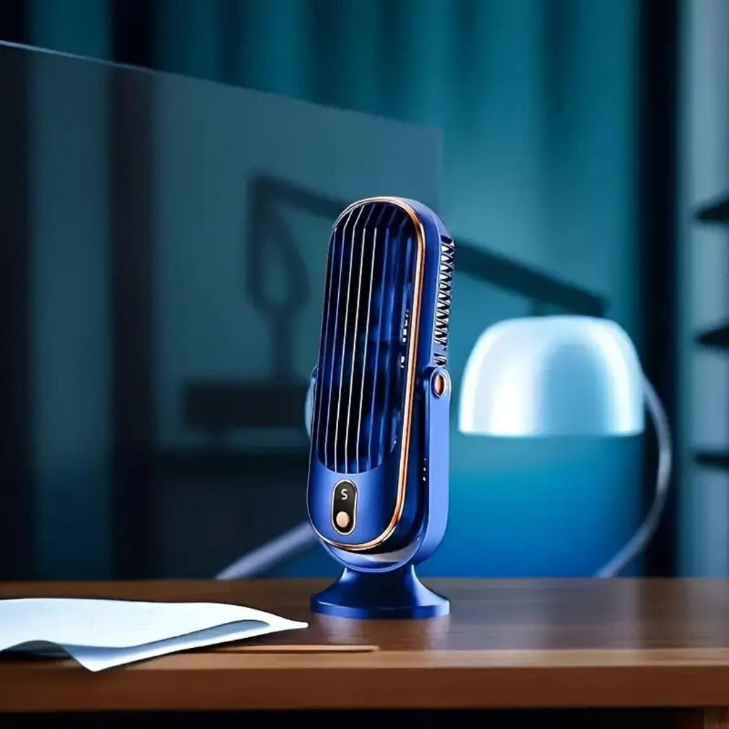 Battery-Powered Table Fan - Quiet, Compact Design, USB Rechargeable 0