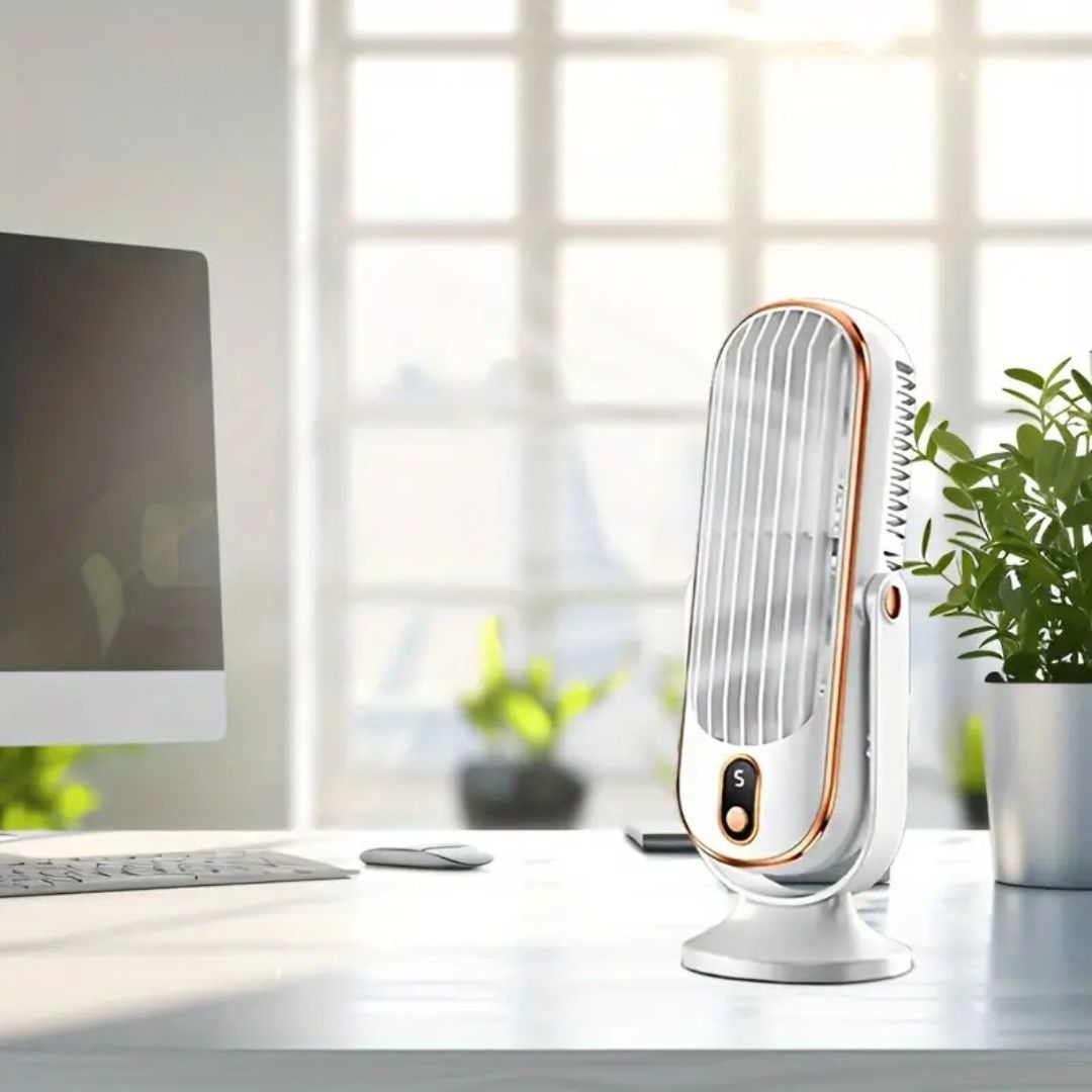 Battery-Powered Table Fan - Quiet, Compact Design, USB Rechargeable 7