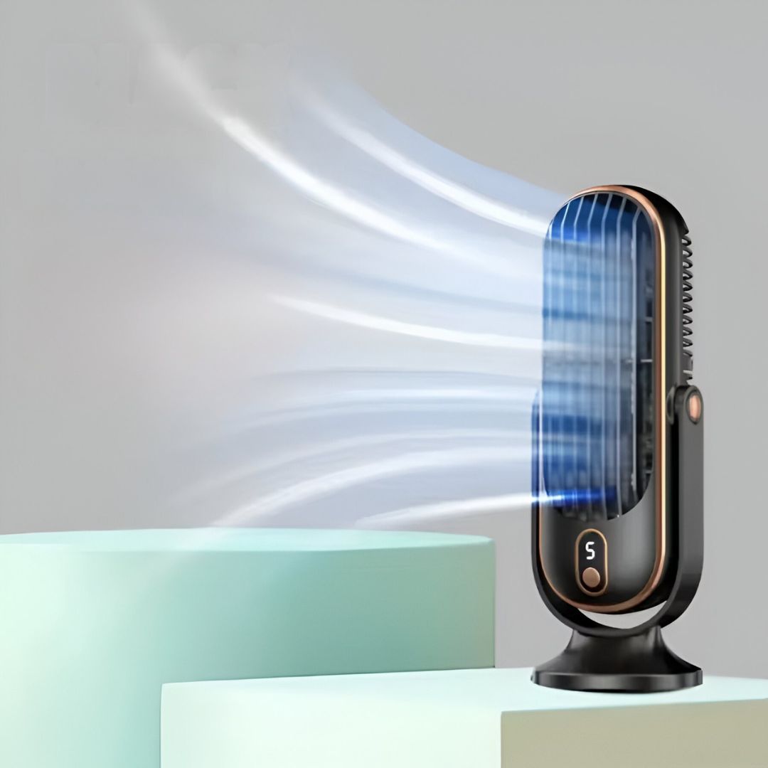 Battery-Powered Table Fan - Quiet, Compact Design, USB Rechargeable 9