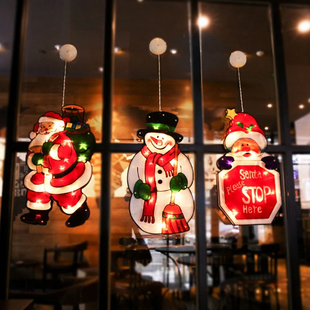 Battery-Powered LED Christmas Window Lights with Suction Cup Mounts 15